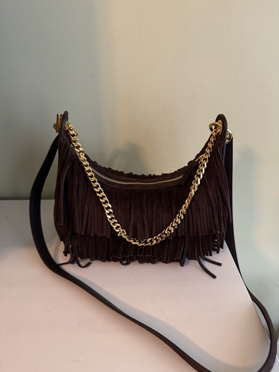 Veronica Beard Handbags - Veronica Beard Fortune bag : Fringe Suede Crossbody Bag with Gold Chain